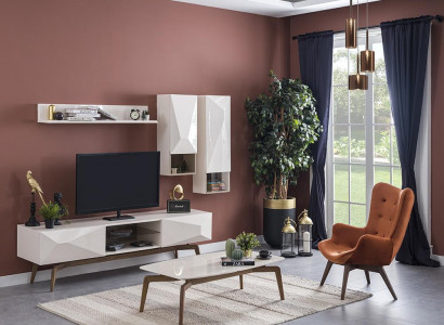 Modern luxury living room wall unit set furniture design furnishings